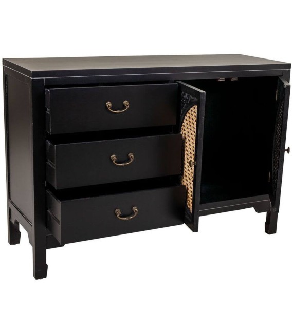 APARADOR NOVIL 106 X 36 MADERA NEGRO RATAN
