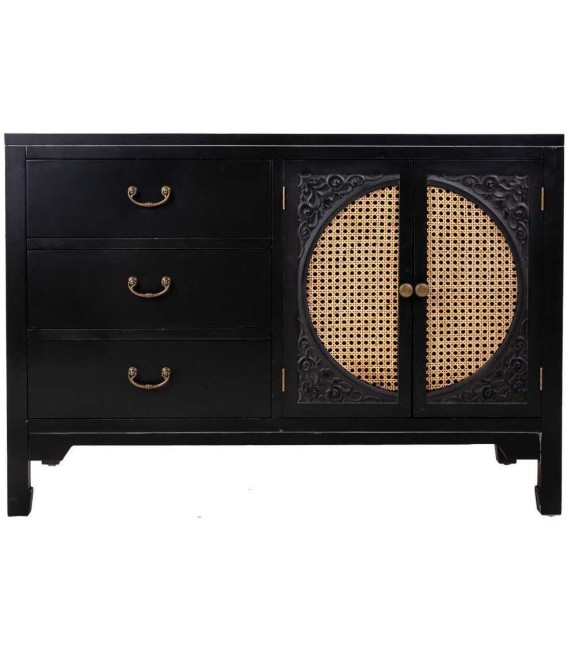 APARADOR NOVIL 106 X 36 MADERA NEGRO RATAN