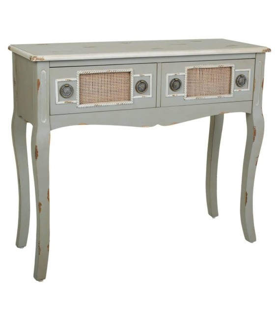 CONSOLA ATENEA 90 X 33 MADERA Y RATÁN 