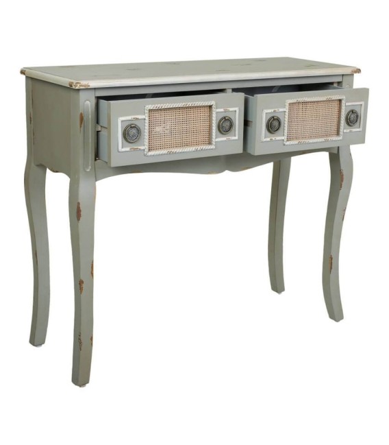 CONSOLA ATENEA 90 X 33 MADERA Y RATÁN 