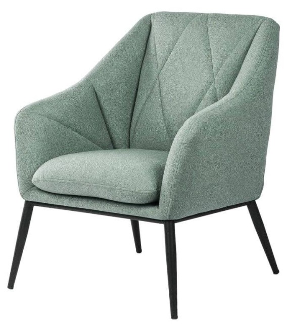 SILLÓN MAENLI 66 X 71 METAL NEGRO TEXTIL VERDE