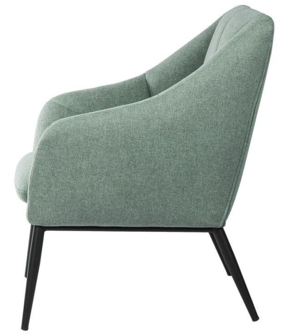 SILLÓN MAENLI 66 X 71 METAL NEGRO TEXTIL VERDE