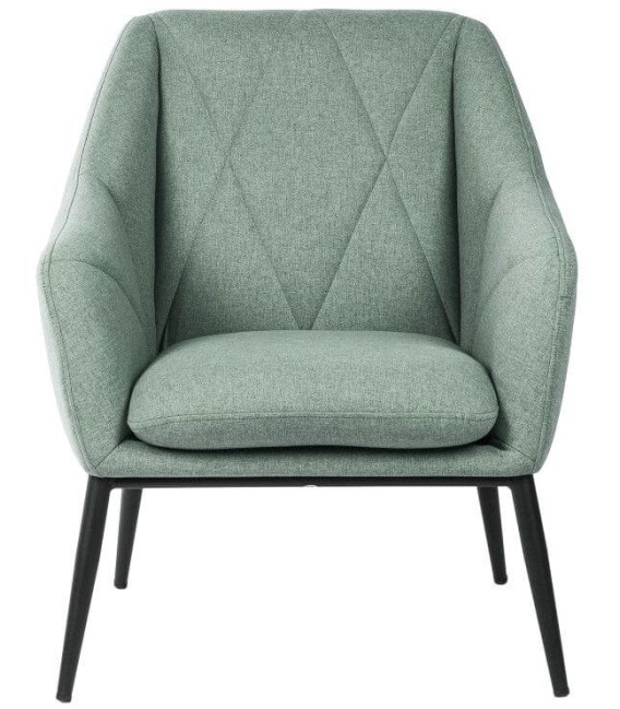 SILLÓN MAENLI 66 X 71 METAL NEGRO TEXTIL VERDE