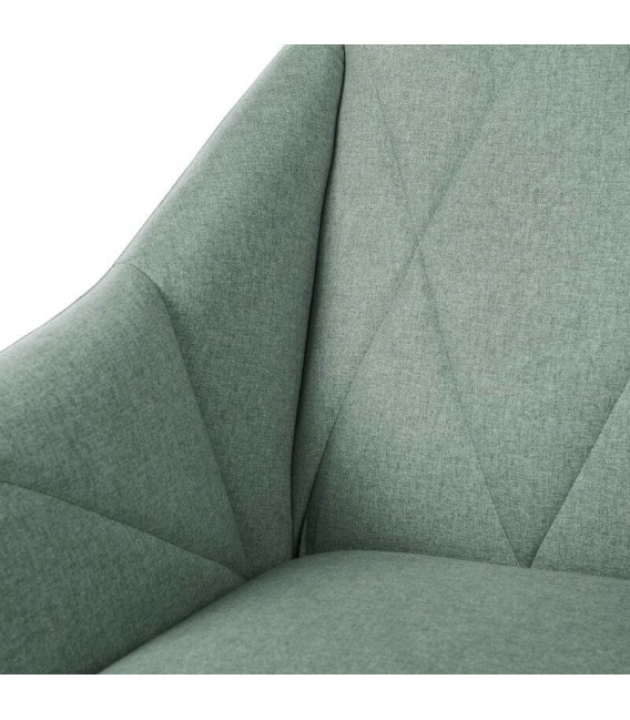 SILLÓN MAENLI 66 X 71 METAL NEGRO TEXTIL VERDE