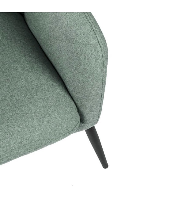 SILLÓN MAENLI 66 X 71 METAL NEGRO TEXTIL VERDE