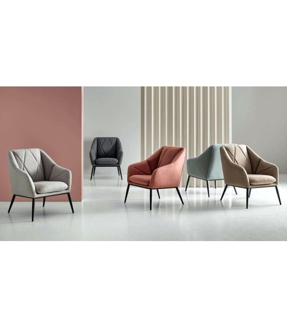 SILLÓN MAENLI 66 X 71 METAL NEGRO TEXTIL VERDE