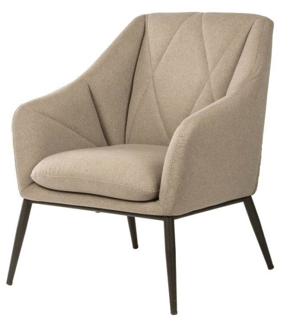 SILLÓN MAENLI 66 X 71 METAL NEGRO TEXTIL BEIGE 