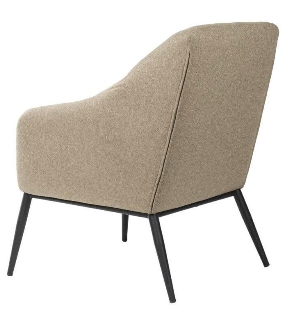 SILLÓN MAENLI 66 X 71 METAL NEGRO TEXTIL BEIGE 