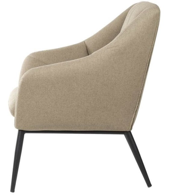 SILLÓN MAENLI 66 X 71 METAL NEGRO TEXTIL BEIGE 