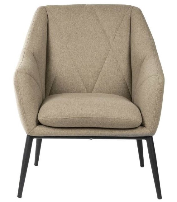 SILLÓN MAENLI 66 X 71 METAL NEGRO TEXTIL BEIGE 