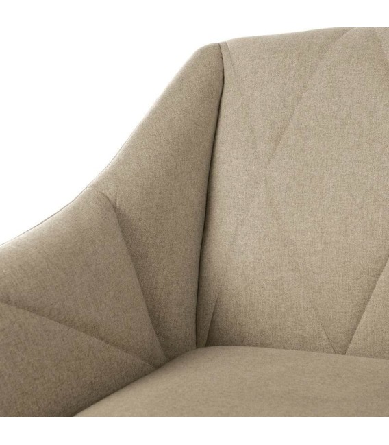 SILLÓN MAENLI 66 X 71 METAL NEGRO TEXTIL BEIGE 