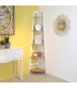 LIBRERIA RINCON JOTA 34 X 34 MADERA MDF ROBLE METAL BLANCO