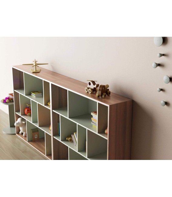 LIBRERIA SUNAR 119 X 32 MELAMINA NOGAL VERDE 