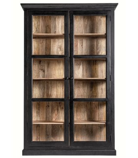 VITRINA PERLAS 135 X 40 MADERA MANGO NATURAL NEGRO 