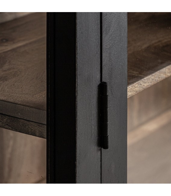 VITRINA PERLAS 135 X 40 MADERA MANGO NATURAL NEGRO 