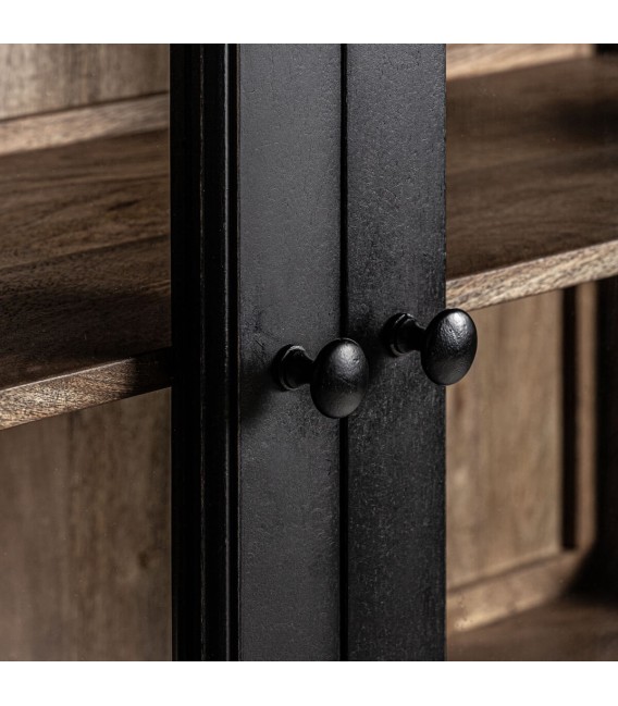 VITRINA PERLAS 135 X 40 MADERA MANGO NATURAL NEGRO 