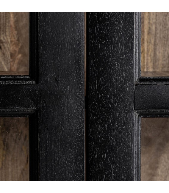 VITRINA PERLAS 135 X 40 MADERA MANGO NATURAL NEGRO 