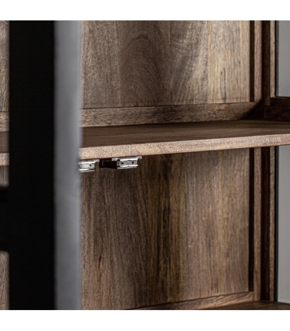 VITRINA PERLAS 135 X 40 MADERA MANGO NATURAL NEGRO 
