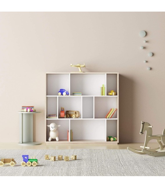 LIBRERIA SUNAR 119 X 32 MELAMINA ROBLE BLANCO