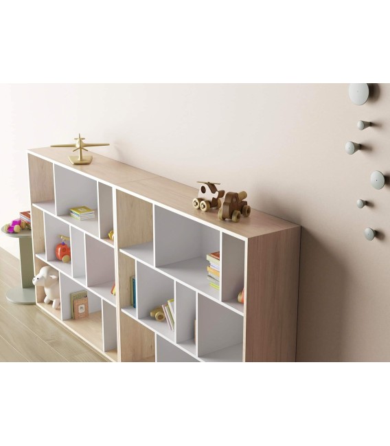 LIBRERIA SUNAR 119 X 32 MELAMINA ROBLE BLANCO