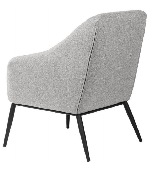 SILLÓN MAENLI 66 X 71 METAL NEGRO TEXTIL GRIS CLARO