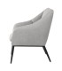 SILLÓN MAENLI 66 X 71 METAL NEGRO TEXTIL GRIS CLARO