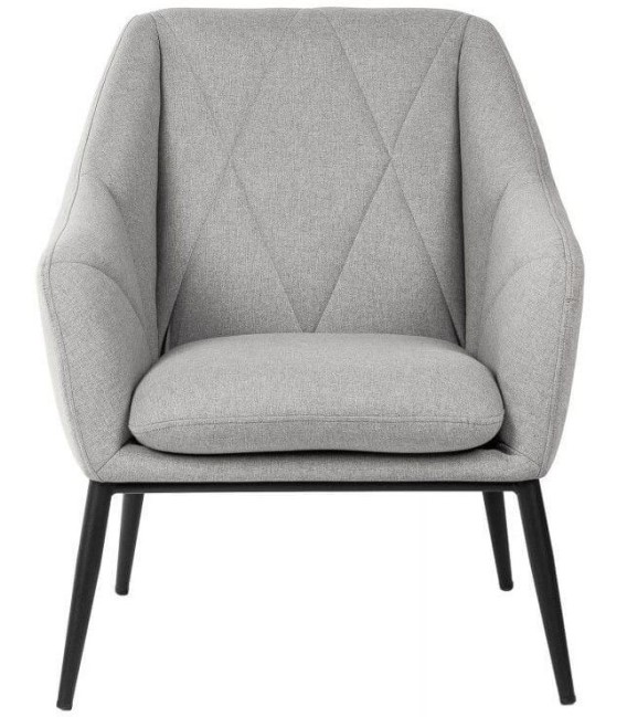 SILLÓN MAENLI 66 X 71 METAL NEGRO TEXTIL GRIS CLARO