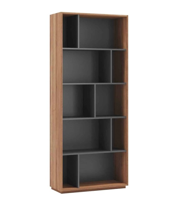 LIBRERIA SUNAR 80 X 32 MELAMINA NOGAL GRAFITO 