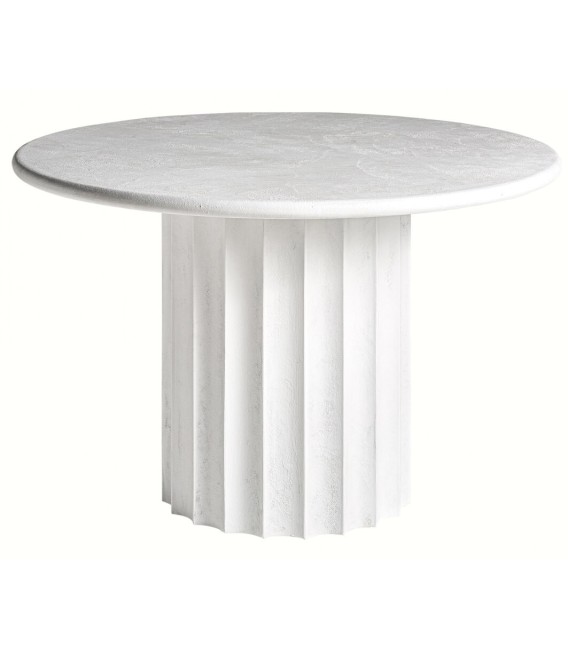 MESA DE COMEDOR 120 Ø ZELEY CEMENTO BLANCO
