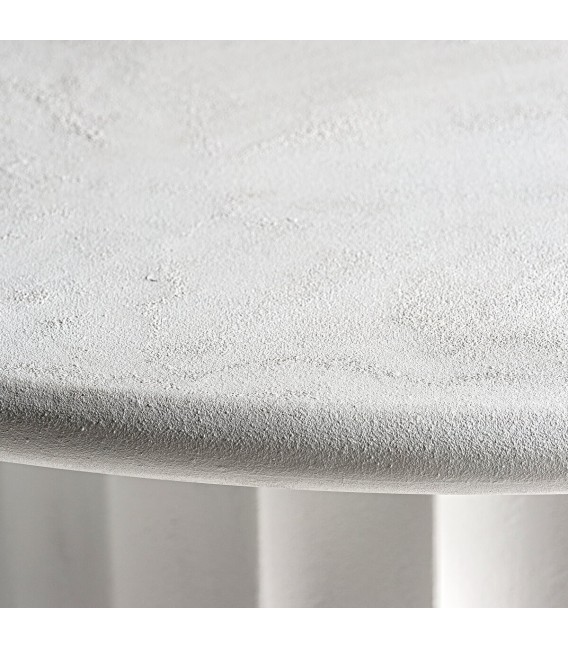 MESA DE COMEDOR 120 Ø ZELEY CEMENTO BLANCO