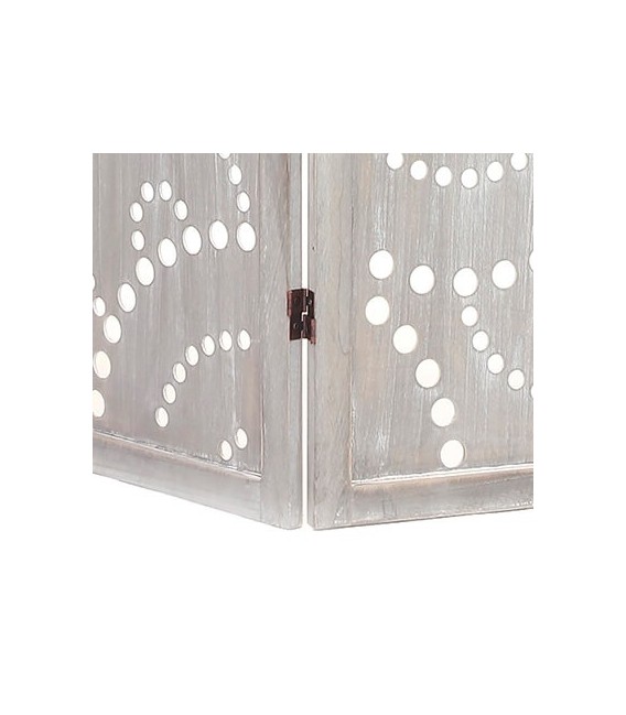 BIOMBO 120 X 8 ESTRELLAS MADERA GRIS
