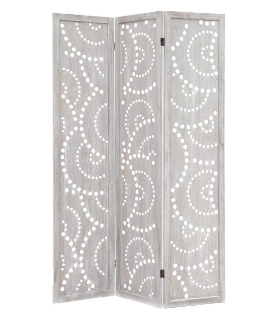 BIOMBO 120 X 8 ESTRELLAS MADERA GRIS