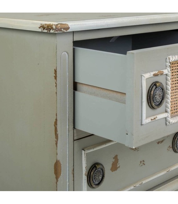 MESITA DE NOCHE ATENEA 50 X 36 ATENEA MADERA MUSGO RATÁN NATURAL