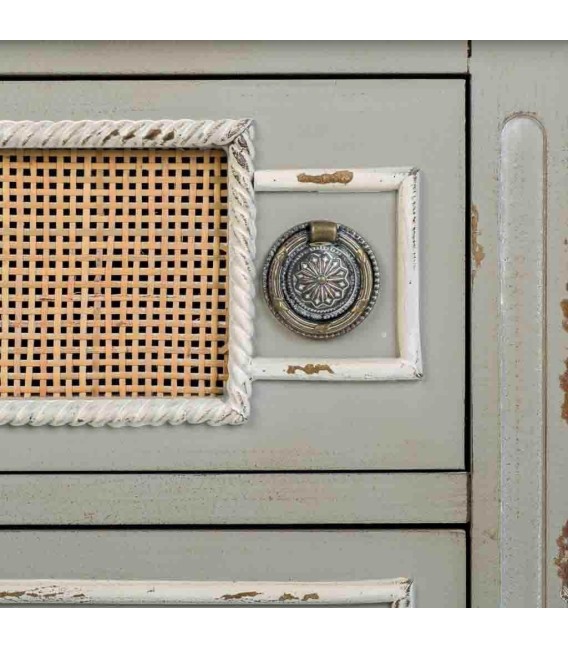 MESITA DE NOCHE ATENEA 50 X 36 ATENEA MADERA MUSGO RATÁN NATURAL