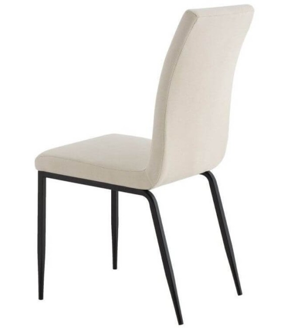 SILLA 45 X 58 NAPOLEON METAL NEGRO TELA BEIGE