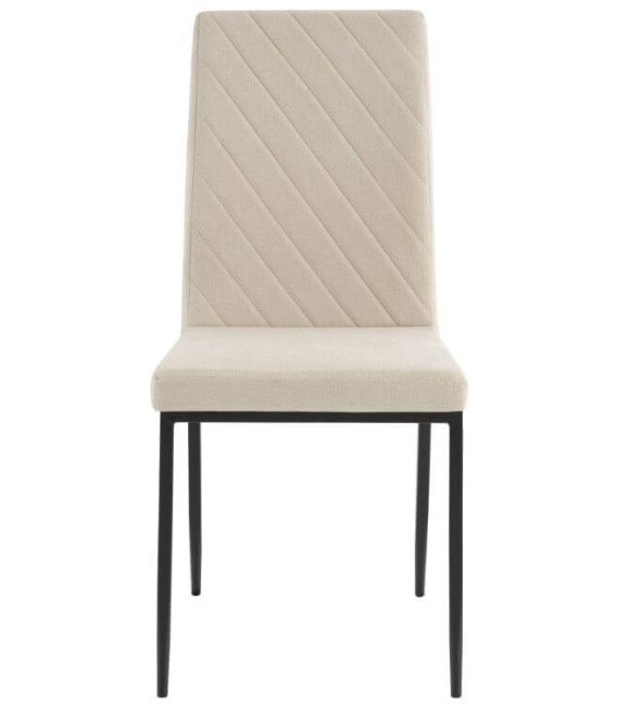 SILLA 45 X 58 NAPOLEON METAL NEGRO TELA BEIGE