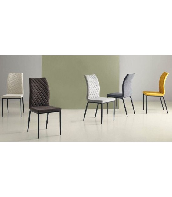 SILLA 45 X 58 NAPOLEON METAL NEGRO TELA BEIGE