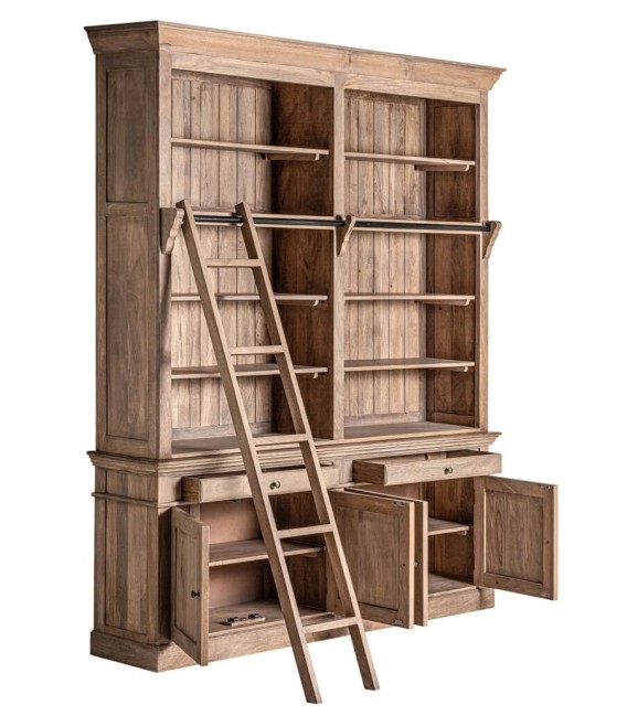 LIBRERIA 198 X 39  MANDER MADERA MANGO ENVEJECIDA 