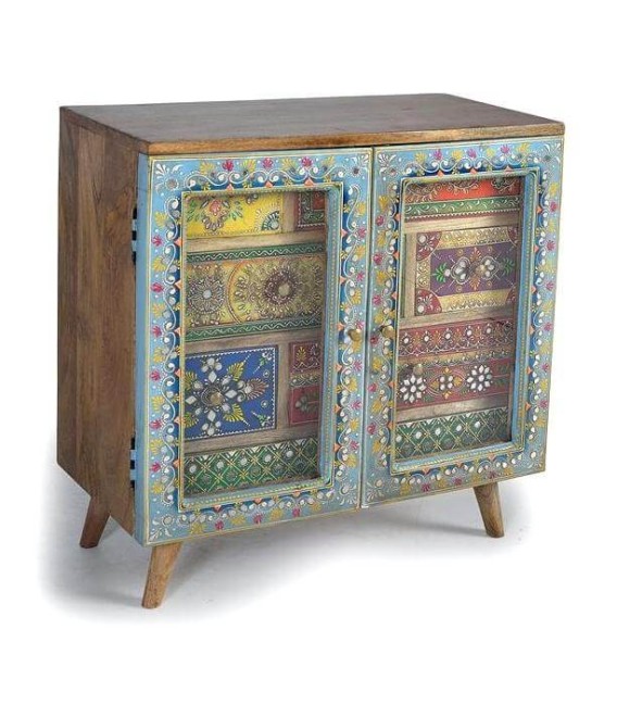 CÓMODA 62 X 30 ARAPEA ARTESANAL MADERA POLICROMADA 