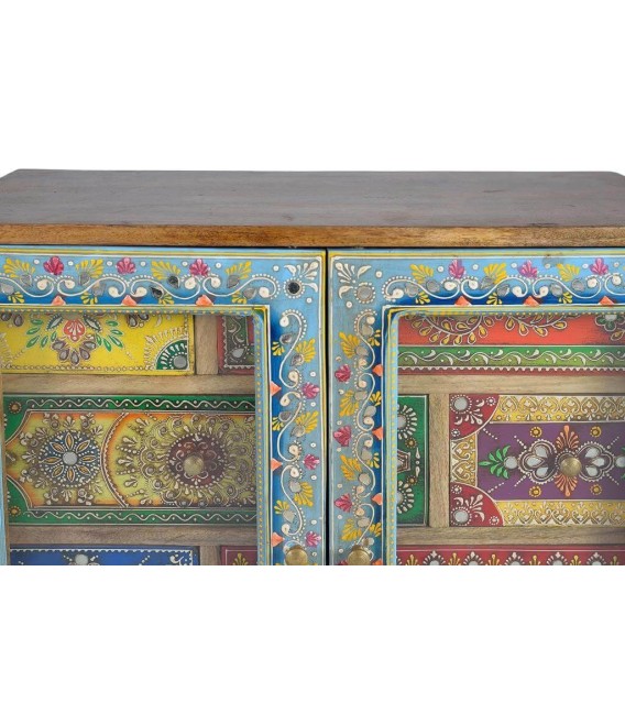 CÓMODA 62 X 30 ARAPEA ARTESANAL MADERA POLICROMADA 