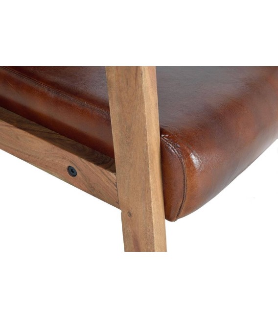 SILLON 60 X 65 POLO MADERA Y PIEL 