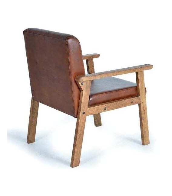 SILLON 60 X 65 POLO MADERA Y PIEL 