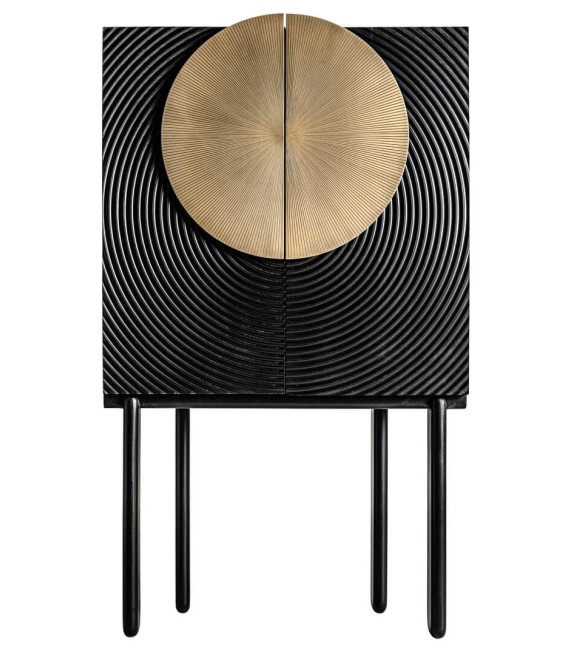 ARMARIO 90 X 48 BOBLON MADERA MANGO NEGRA HIERRO ORO 