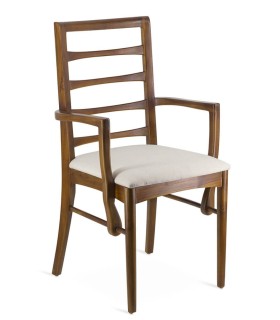 SILLON 53 X 47 KATE MADERA TECA TELA BLANCA 