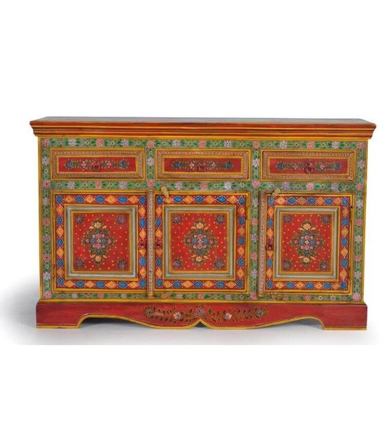 APARADOR 140 X 40 ARAPEA ARTESANAL MADERA POLICROMADA 