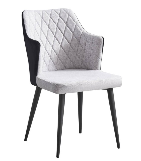 SILLON 63  X 49 FURIA TELA GRIS Y NEGRO METAL NEGRO 