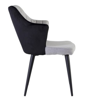 SILLON 63  X 49 FURIA TELA GRIS Y NEGRO METAL NEGRO 