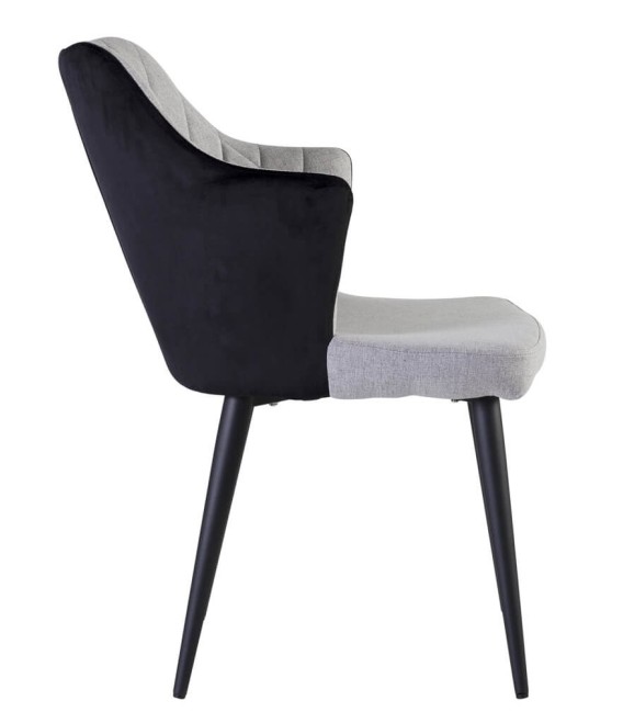 SILLON 63  X 49 FURIA TELA GRIS Y NEGRO METAL NEGRO 