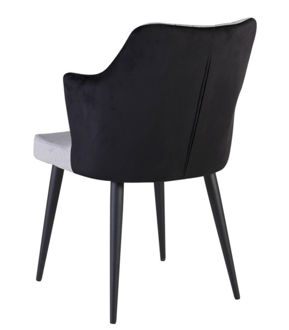 SILLON 63  X 49 FURIA TELA GRIS Y NEGRO METAL NEGRO 