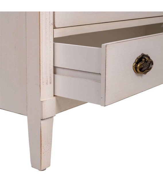 COMODA 82 X 36 SOLEA MADERA BLANCA RATAN NATURAL